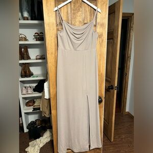 Ash Crepe Birdy Grey Dress - Taupe